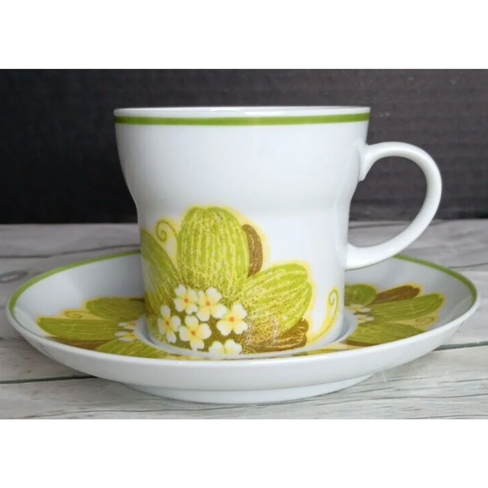 Noritake Hawaiian Holidays Wahine Cups & Saucers 3 Sets Porcelain